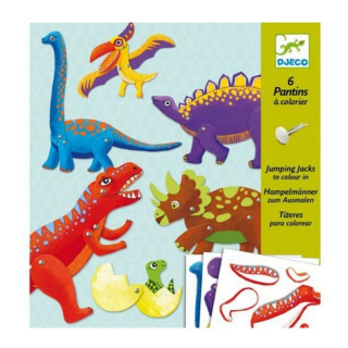 Atelier Pantins à colorier 6 Dinosaures - Djeco - Rougier et Plé
