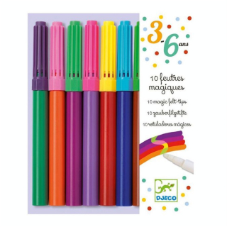 Feutres magiques 9 couleurs + 1 magique - Djeco - Rougier et Plé