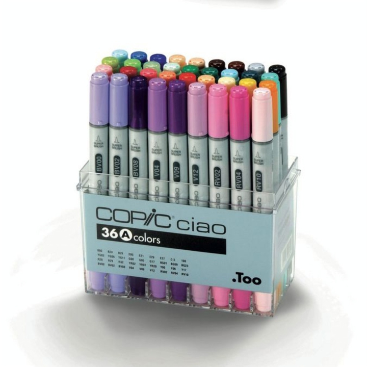 Marqueur à alcool double-pointe Ciao Set A 36 couleurs - Copic - Rougier et Plé