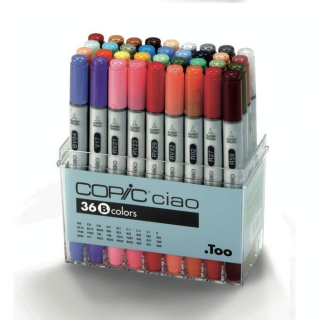 Marqueur à alcool double-pointe Ciao Set B 36 couleurs - Copic - Rougier et Plé