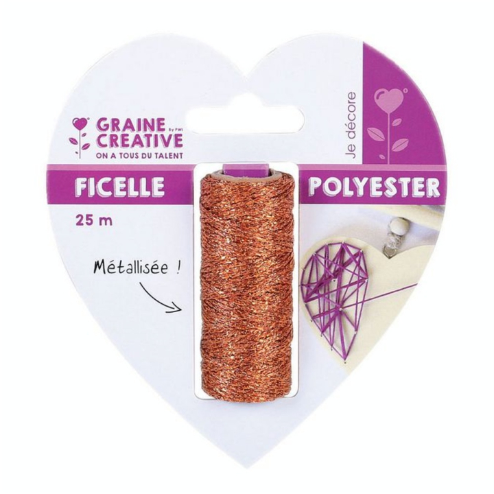 Bobine de fil métallique String art Cuivre x 25 m - Graine Créative - Rougier et Plé