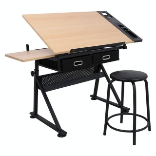 Table à dessin Bois MDF + Tabouret - Graphigro - Rougier et Plé