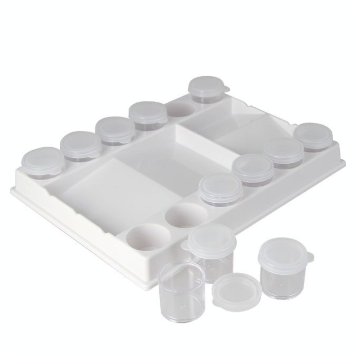 Palette rectangulaire avec 12 godets 20,5 x 15,5 cm - Rougier&Plé - Rougier et Plé