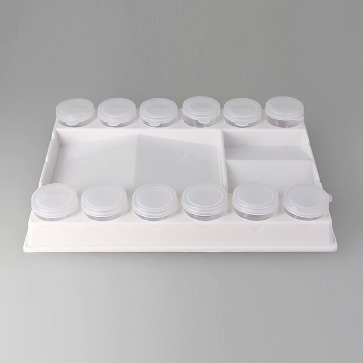 Palette rectangulaire avec 12 godets 20,5 x 15,5 cm - Rougier&Plé - Rougier et Plé