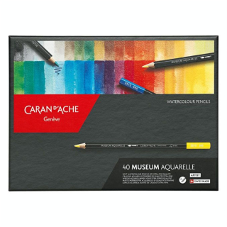 Crayon de couleur Museum Aquarelle Boite de 40 couleurs - Caran d'Ache - Rougier et Plé