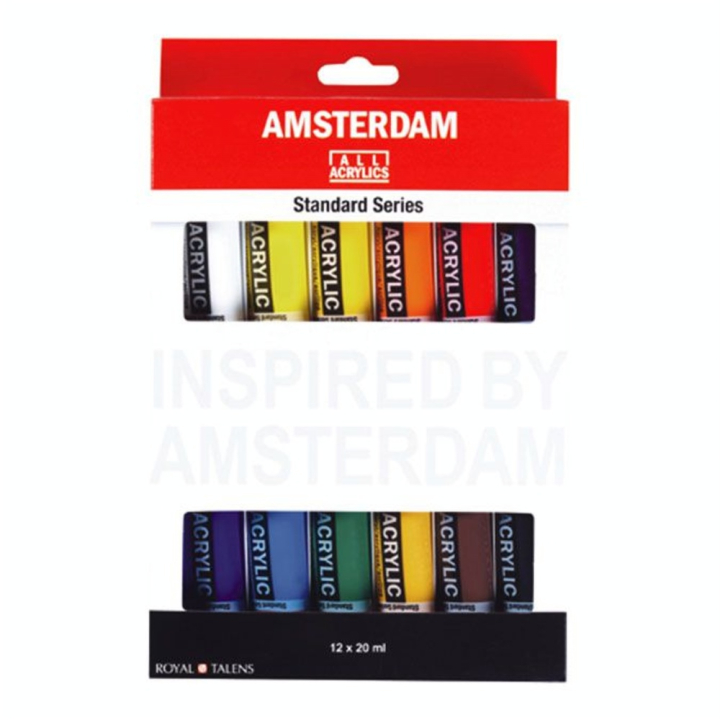 Peinture acrylique Assortiment 12 x 20 ml - Amsterdam - Rougier et Plé