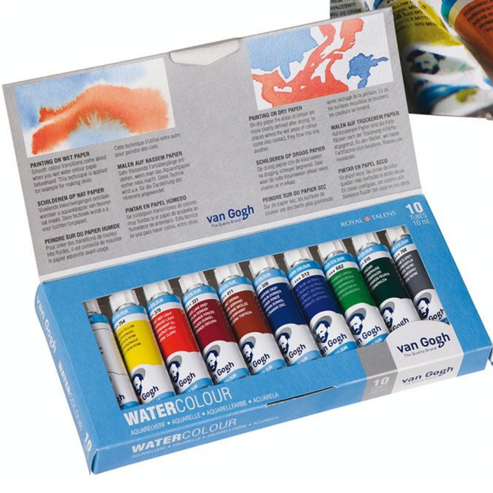 Peinture aquarelle fine Assortiment 10 x 10 ml - Van Gogh - Rougier et Plé