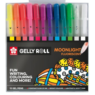 Stylo gel Gelly Roll 12 couleurs Set Moonlight - Sakura - Rougier et Plé