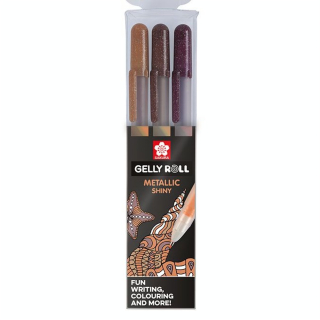 Stylo gel Gelly Roll 3 couleurs Set Metallic Nature terre - Sakura - Rougier et Plé