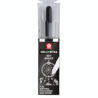 Stylo gel Gelly Roll 3 couleurs Set Noir et Blanc + Pailleté - Sakura - Rougier et Plé