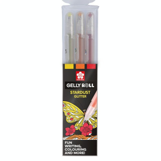 Stylo gel Gelly Roll 3 couleurs Set pailleté Stardust Happy Or Cuivre - Sakura - Rougier et Plé
