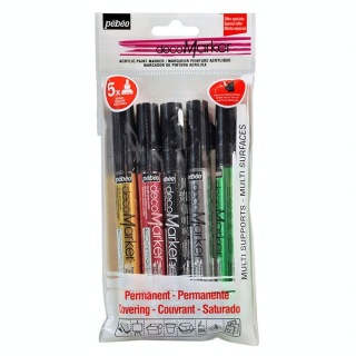 Feutre peinture Acrylic marker 1.2 mm Set 5 couleurs - Pébéo - Rougier et Plé
