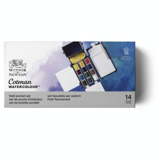 Aquarelle fine Cotman Boite de terrain 12 demi-godets - Winsor & Newton - Rougier et Plé