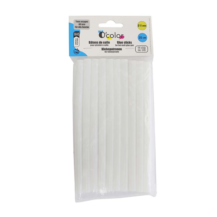 Bâton de colle Ø 11 mm L 20 cm 10 pièces - O'color - Rougier et Plé