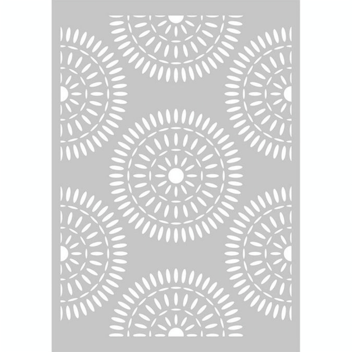 Pochoir Blue Ethnic - 21 x 29,7 cm - Rosaces - Artemio - Rougier et Plé
