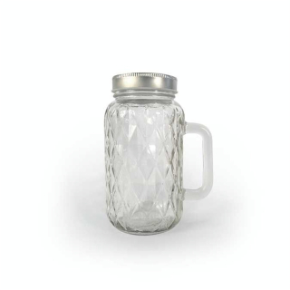 Pot en verre facetté avec couvercle et poignée  - 49 cl - Graine Créative - Rougier et Plé