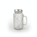 Pot en verre facetté avec couvercle et poignée  - 49 cl - Graine Créative - Rougier et Plé