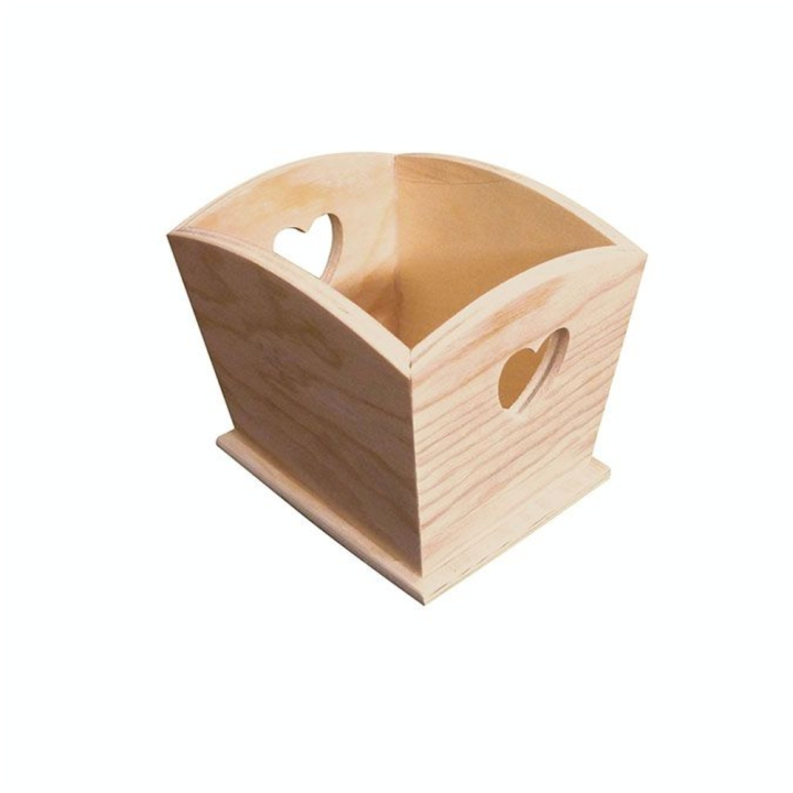 Cache-pot en bois Cœur ajouré 12 x 10 x 10 cm - Graine Créative - Rougier et Plé