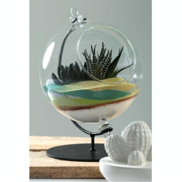Support + boule de décoration rotative en verre Ø 80 mm - Graine Créative - Rougier et Plé