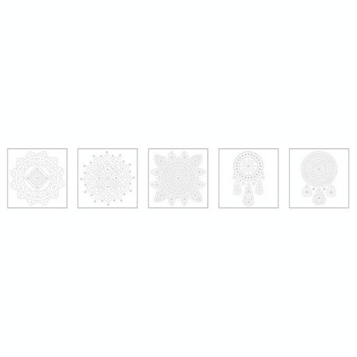 Pré-dessiné Slow & Art 5 Cartes Mandala blanc - Graine Créative - Rougier et Plé