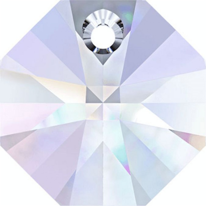 Pendentif octogonal 6401 - 12 mm - Crystal Aurore Boreale - Cristaux de Swarovski - Rougier et Plé