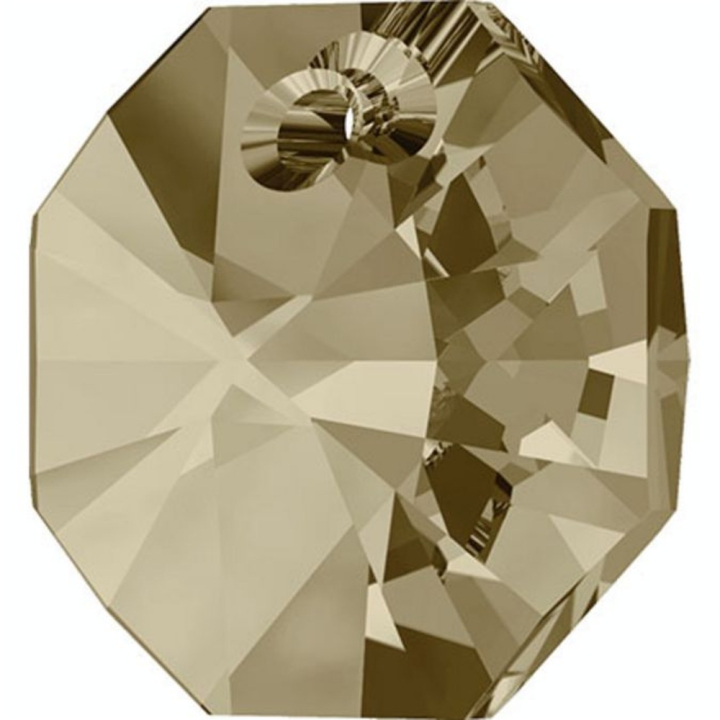 Pendentif octogonal 6401 - 12 mm - Crystal Shadow - Cristaux de Swarovski - Rougier et Plé