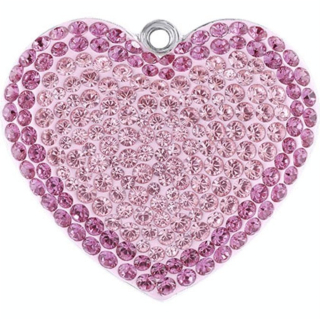Pendentif pavé cœur 67412 - 14 mm - Rose - Cristaux de Swarovski - Rougier et Plé