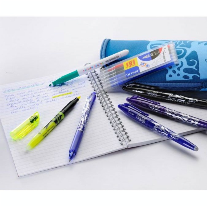 Recharge pour stylo effaçable Frixion Pointe moyenne 3 x bleu + noir + rouge + vert - Pilot - Rougier et Plé