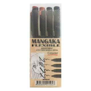 Feutre Mangaka Pochette Noir et Sépia - Zig - Rougier et Plé