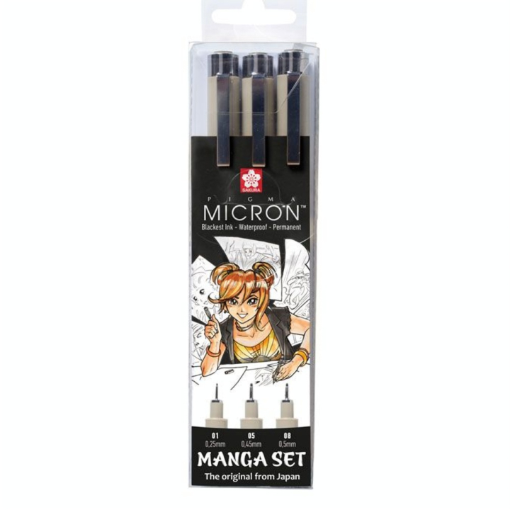 Feutre Pigma Micron Pochette manga x 3 - Sakura - Rougier et Plé
