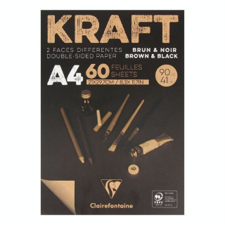 Bloc de papier Kraft Double Face marron et noir 90 g/m² - Clairefontaine - Rougier et Plé