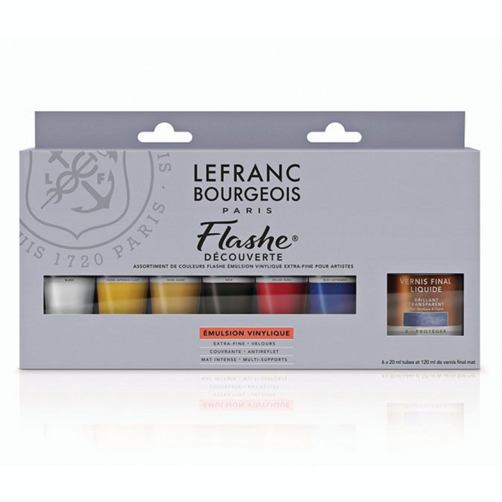 Peinture vinylique extra-fine Flashe Assortiment 6 tubes 20 ml - Lefranc Bourgeois - Rougier et Plé