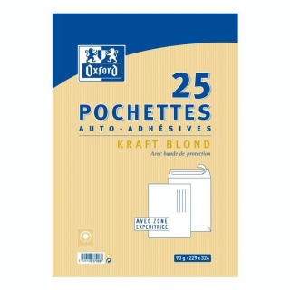 Pochettes auto-adhésives A4 Kraft 25 pcs - Oxford - Rougier et Plé