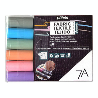 Marqueur textile Opaque 7A Set pastel 6 couleurs - Pébéo - Rougier et Plé