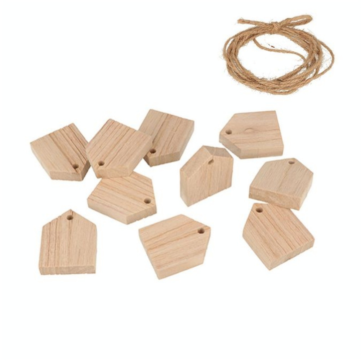 Guirlande en bois 10 maisons 4 x 5 x 1 cm - Artemio - Rougier et Plé