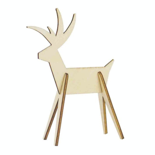 Cerf en bois à monter 12 x 10 x 2 cm - CTOP - Rougier et Plé