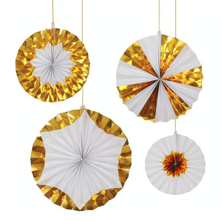 Rosaces géantes à suspendre Or Ø 38 à 76 cm - 4 pcs - Meri Meri - Rougier et Plé