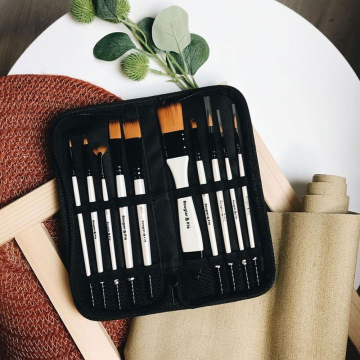 Pinceaux courts fibres synthétiques Pochette de 10 - Rougier&Plé - Rougier et Plé