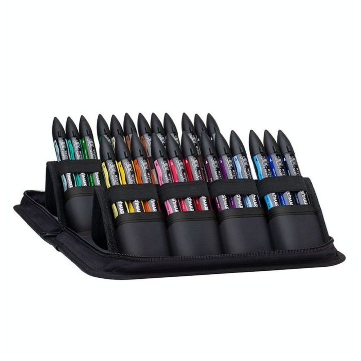 Feutre pinceau à alcool BrushMarker Trousse 24 couleurs Étudiant Designer - Winsor & Newton - Rougier et Plé
