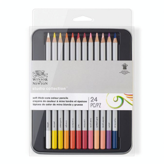 Crayon de couleur Studio Boîte métal de 24 - Winsor & Newton - Rougier et Plé