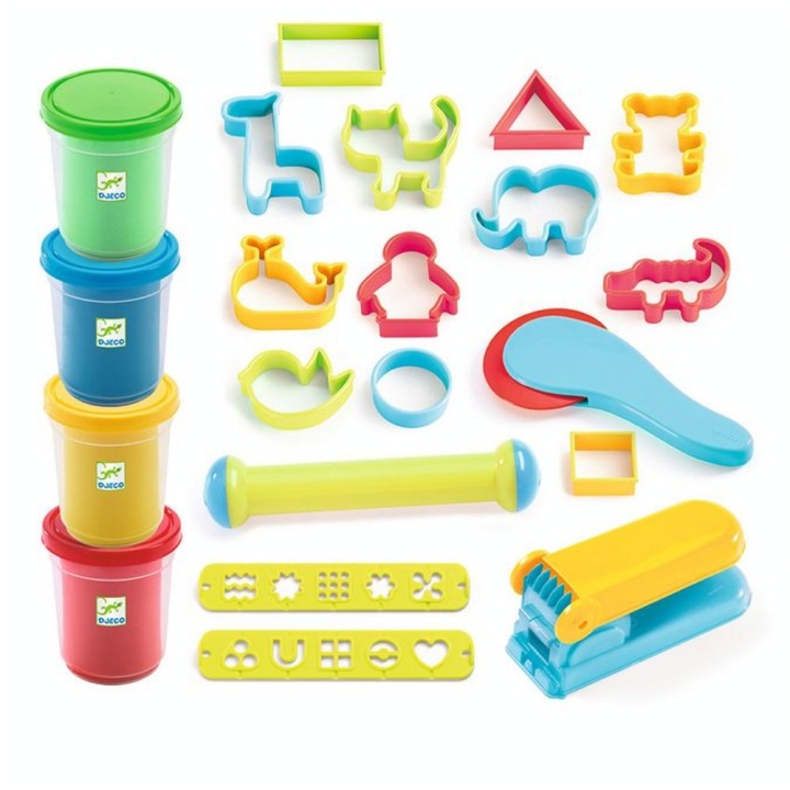 Pâte à modeler 1er âge 4 pots et 17 outils - Djeco - Rougier et Plé