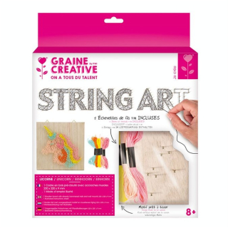 Tableau String art set Licorne support 22 x 22 cm - Graine Créative - Rougier et Plé