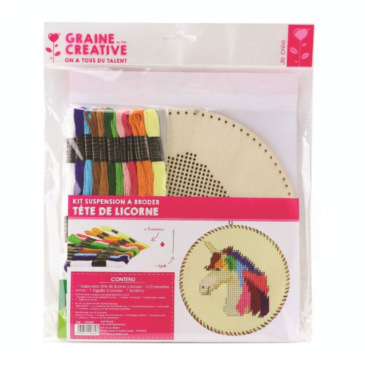 Suspension à broder set Licorne - Graine Créative - Rougier et Plé