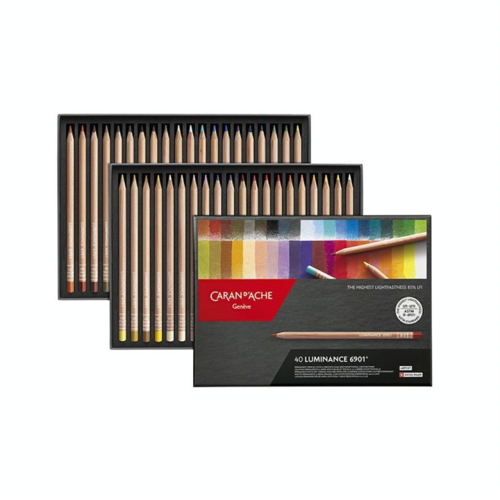 Crayon de couleur Luminance 6901 Boîte 40 pcs - Caran d'Ache - Rougier et Plé