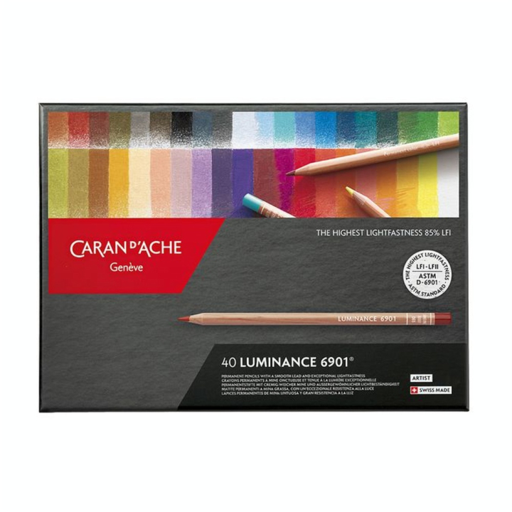 Crayon de couleur Luminance 6901 Boîte 40 pcs - Caran d'Ache - Rougier et Plé