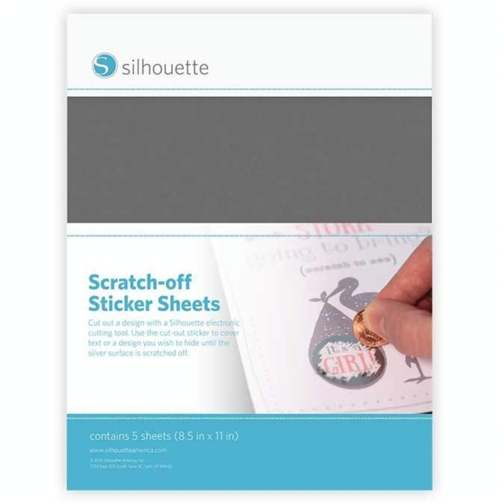 Feuille adhésive à gratter Argent 21.6 x 28 cm 5 pcs - Silhouette - Rougier et Plé