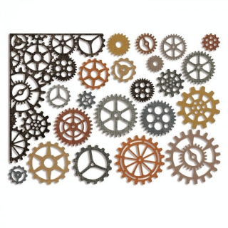 Matrice de découpe Thinlits Die Engrenages 22 pcs - Sizzix - Rougier et Plé