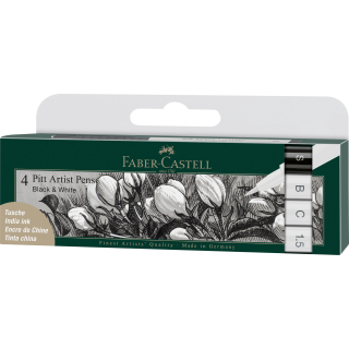 Feutre Pitt set Noir et Blanc par 4 - Faber-Castell - Rougier et Plé