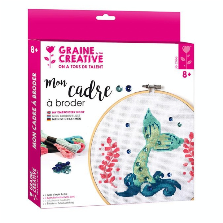 Tambour à broder kit Sirène Ø 200 mm - Graine Créative - Rougier et Plé
