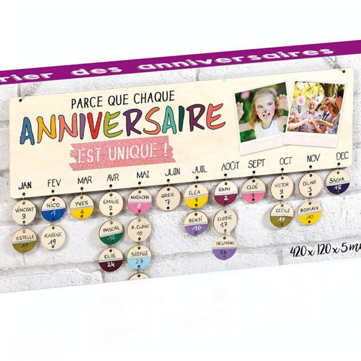 Calendrier perpétuel des Anniversaires 40 x 12 cm - Graine Créative - Rougier et Plé
